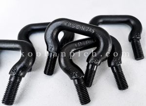 تصویر کرپی الواتور فورج DIN 745 مشکی با رزوه صنعتی مناسب استفاده برای اتصال ایمن و دقیق قاشقک الواتور (Bucket) به زنجیر الواتور (Chain) یا تسمه الواتور